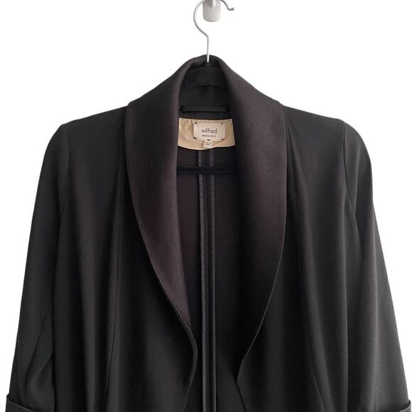 ARITZIA Wilfred Chevalier Open Front Cocoon Blazer Jacket Black 00 - Picture 3 of 8